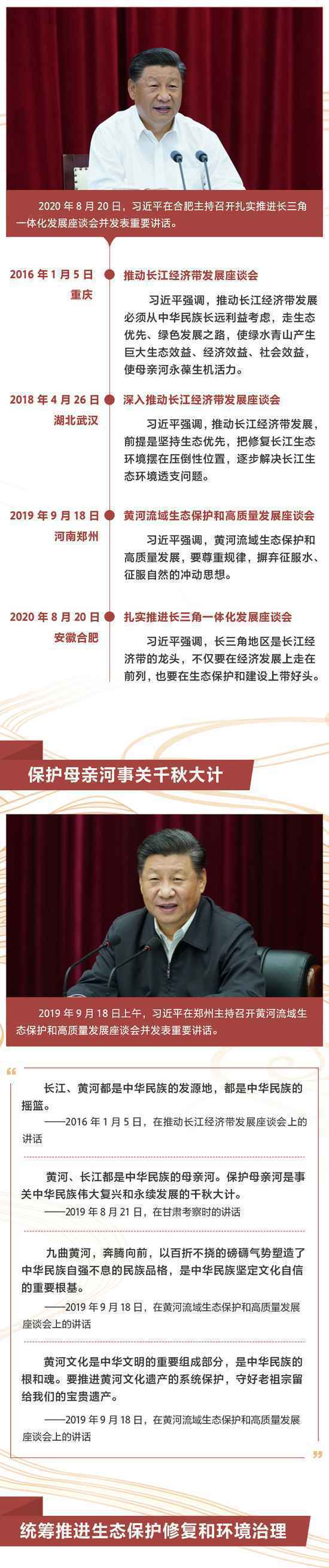 图解：多次亲临江边河畔，习近平“把脉”母亲河