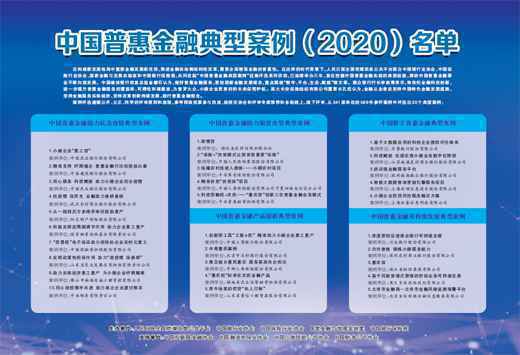 中国普惠金融典型案例(2020)名单