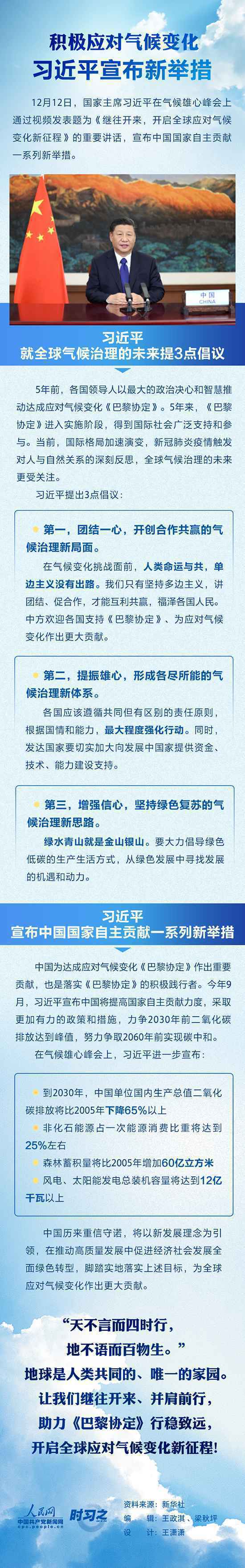 积极应对气候变化 习近平宣布新举措