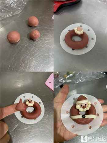 4 圣诞卡通馒头,敲可爱,小孩子准喜欢!