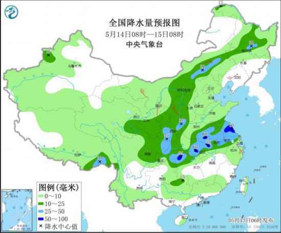长江中下游至黄淮有明显降雨过程局地将有雷暴大风