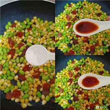007 超下饭时令家常快手菜:毛豆玉米粒炒腊肠