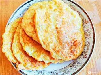 002 鸡蛋和金针菇的碰撞:松软煎饼,孩子超爱~