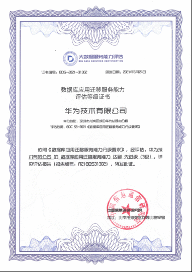 国内首批先进级!华为云数据库应用迁移解决方案取得信通院最高级别成绩