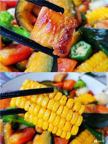 003 低卡饱腹减脂餐!巨好吃的鸡胸肉烤时蔬,简单零失败